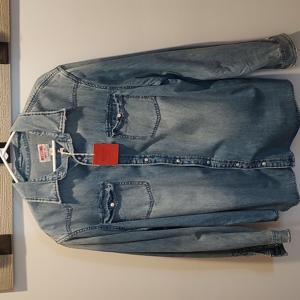 MOSSIMO Supply Co. Light wash Jean Snap Shirt Size XL